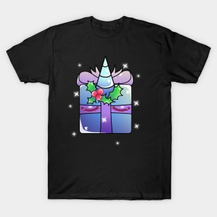 Christmas Blue Unicorn Gift T-Shirt